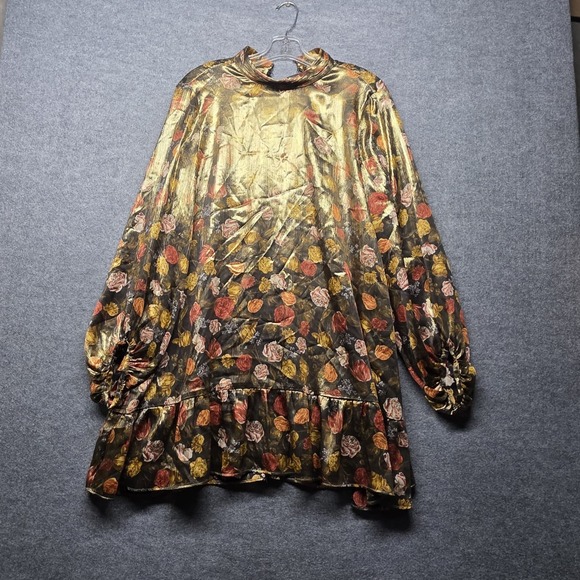 Zara Tops - ZARA Women's Floral Print Long Sleeve Ruffle Hem Blouse Top Multicolor Size L